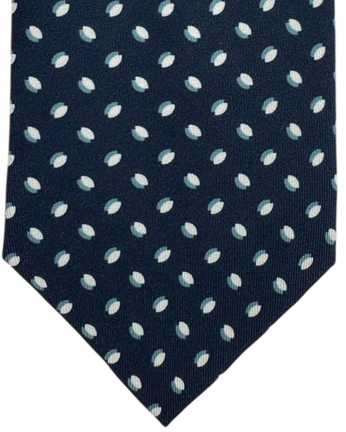 Armani Silk Tie Navy With Seafoam White Accents