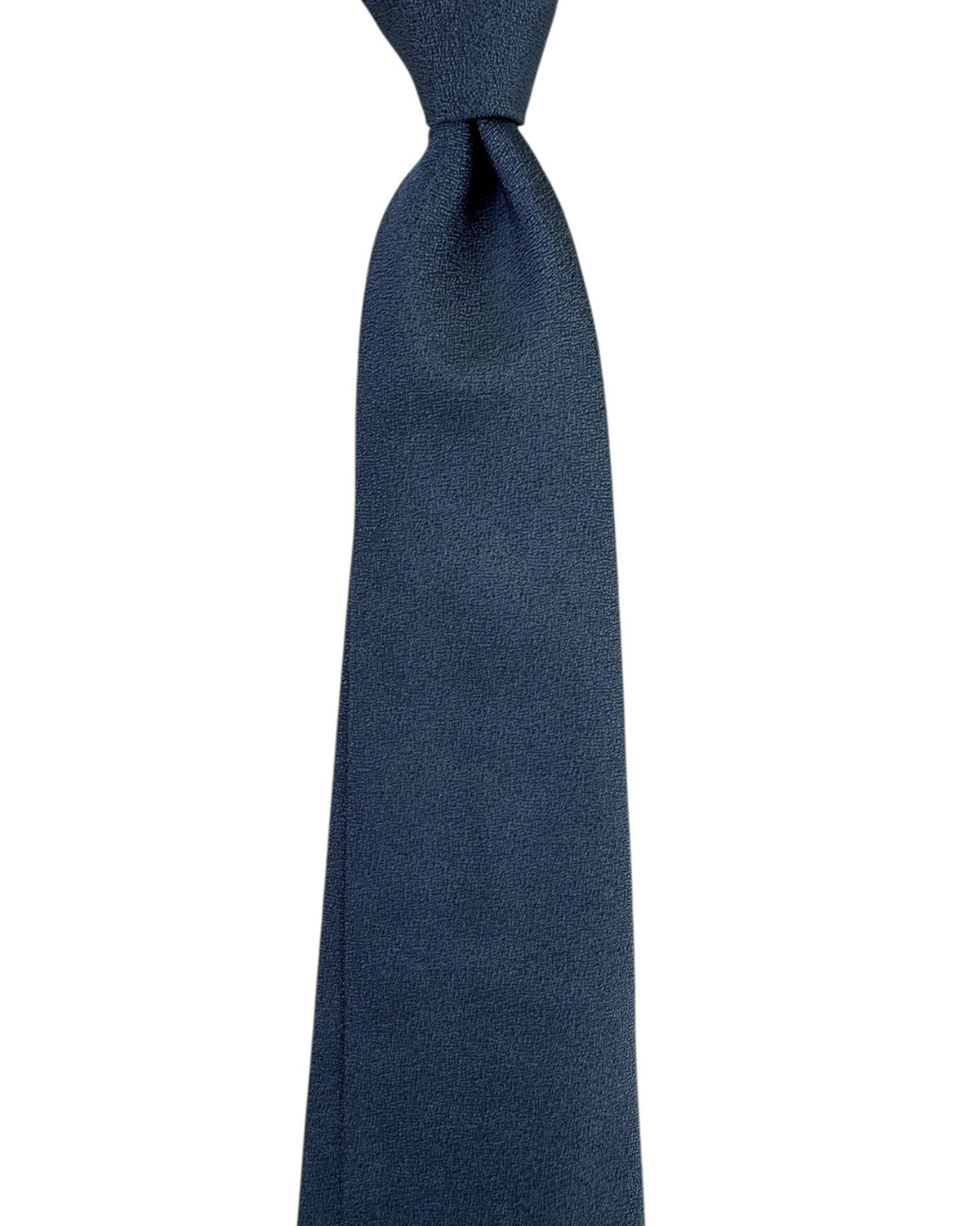 Armani Silk Tie Steel Blue Solid Textured