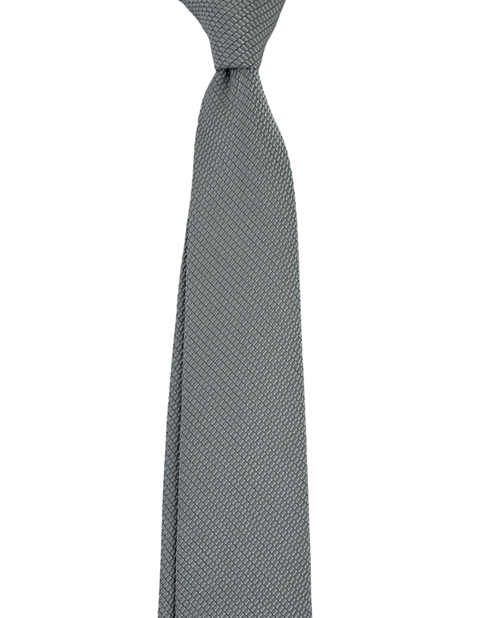 Armani Tie Pearl Gray Pattern - Cotton Silk