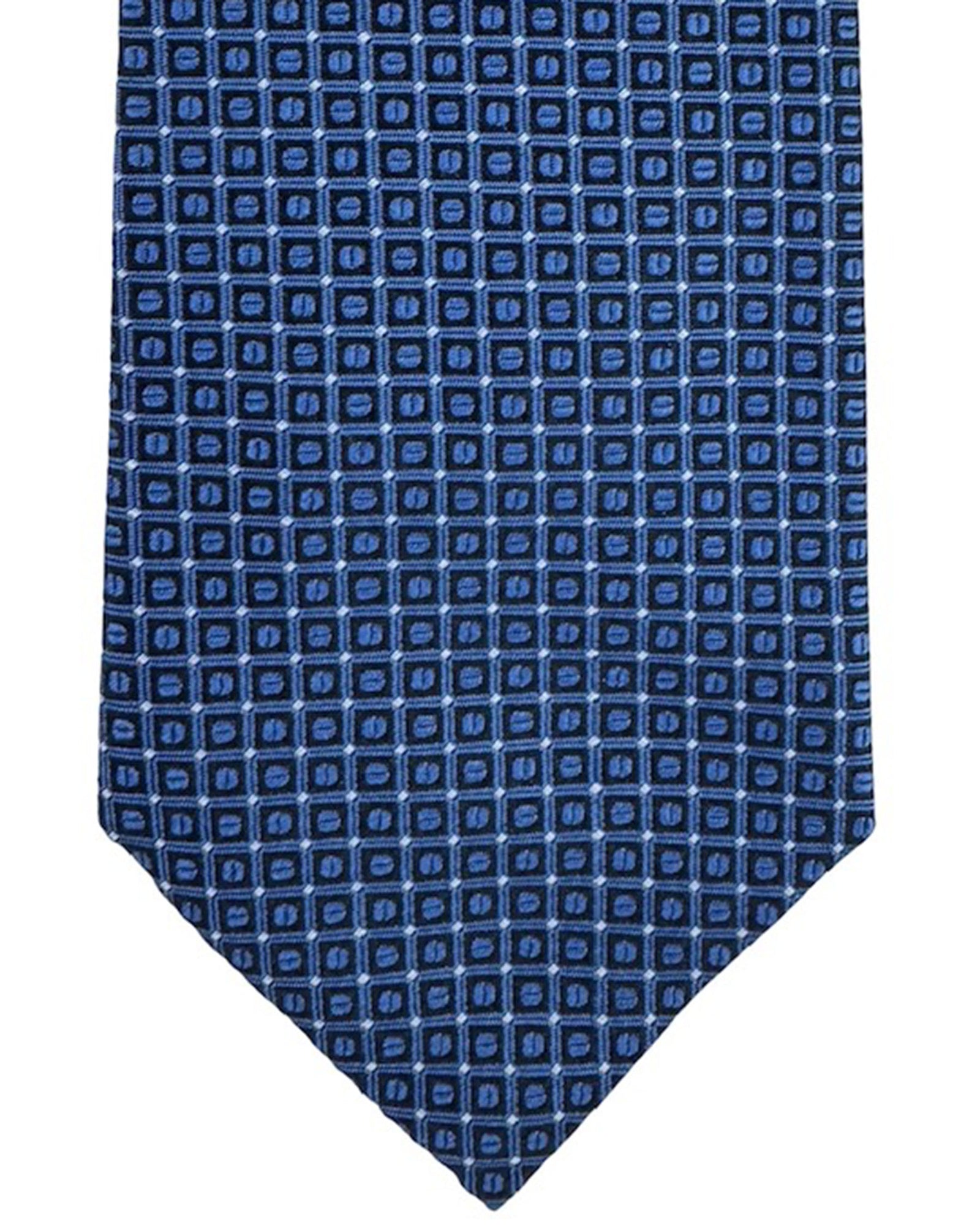 Emporio Armani Tie Midnight Blue Geometric Square Design