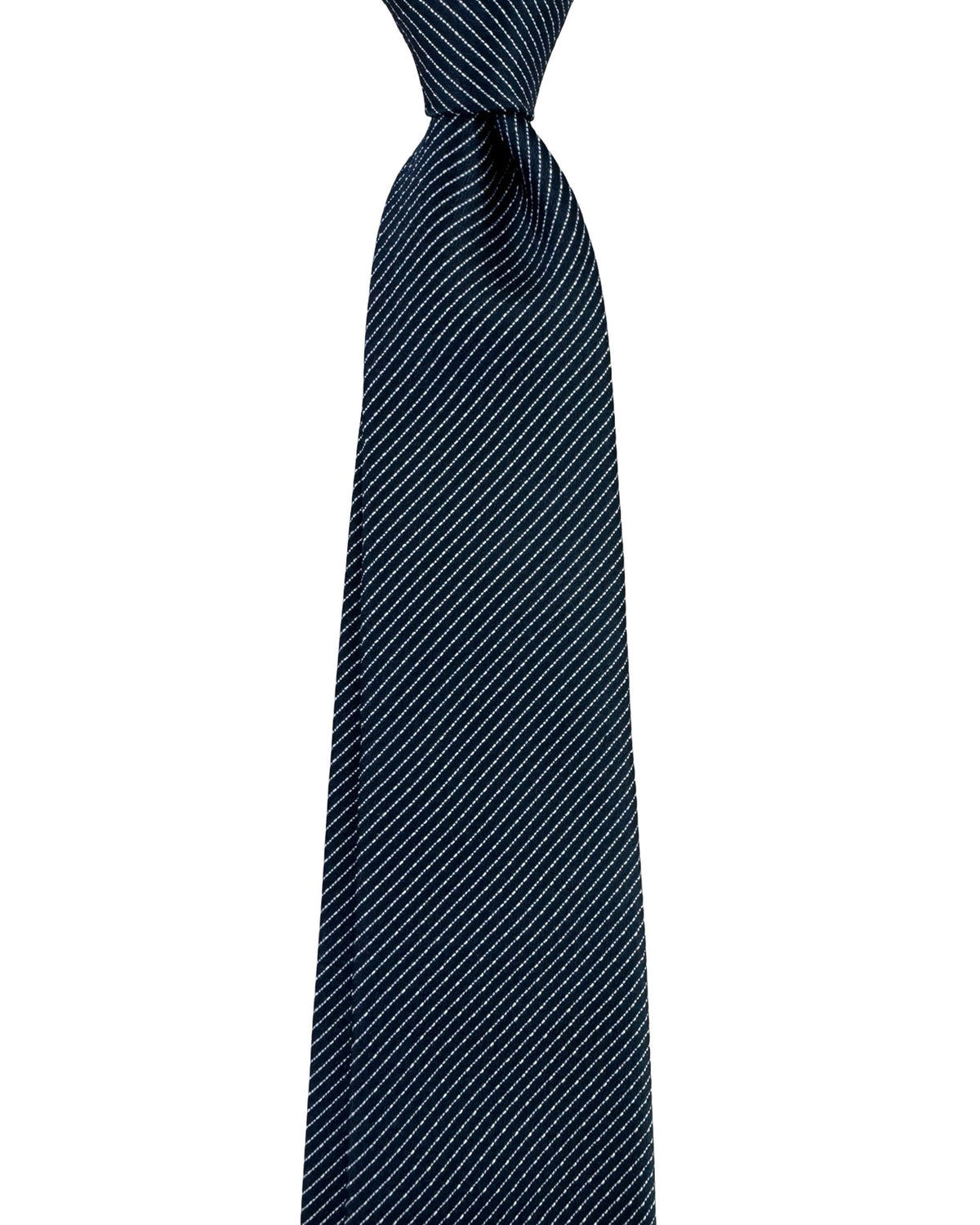 Armani Tie Dark Blue Silver Pinstripe