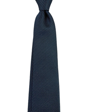 Armani Tie Dark Blue Silver Pinstripe