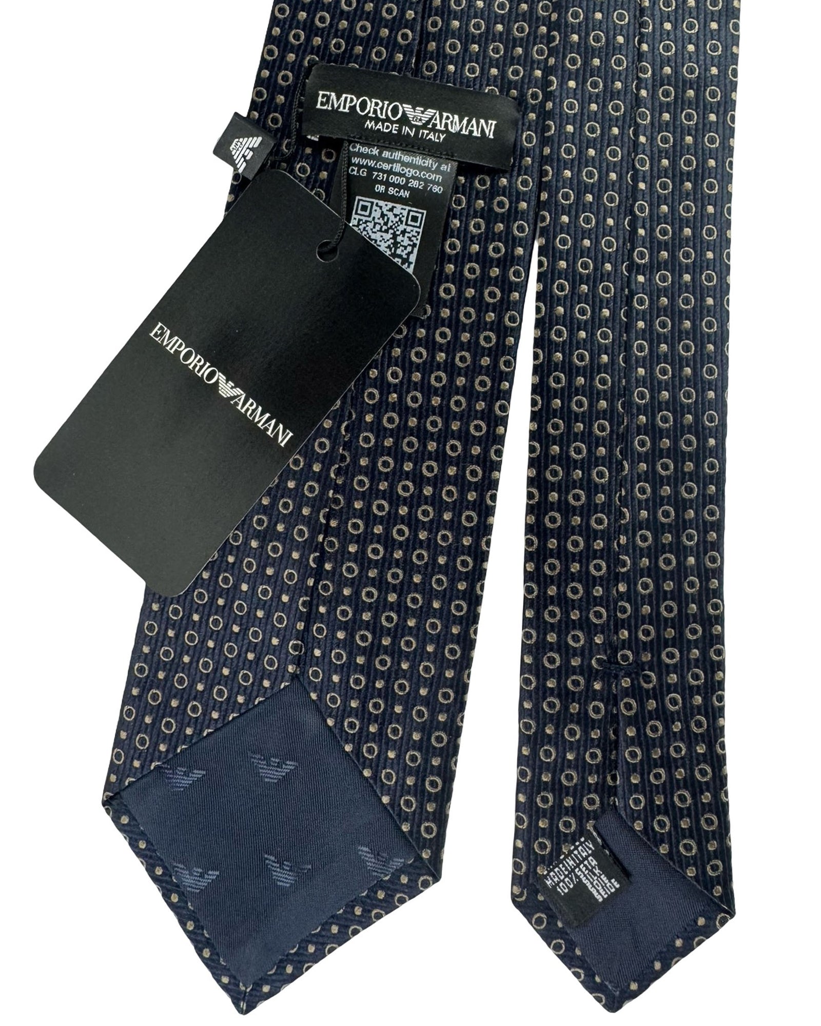 Armani Tie Midnight Blue Taupe
