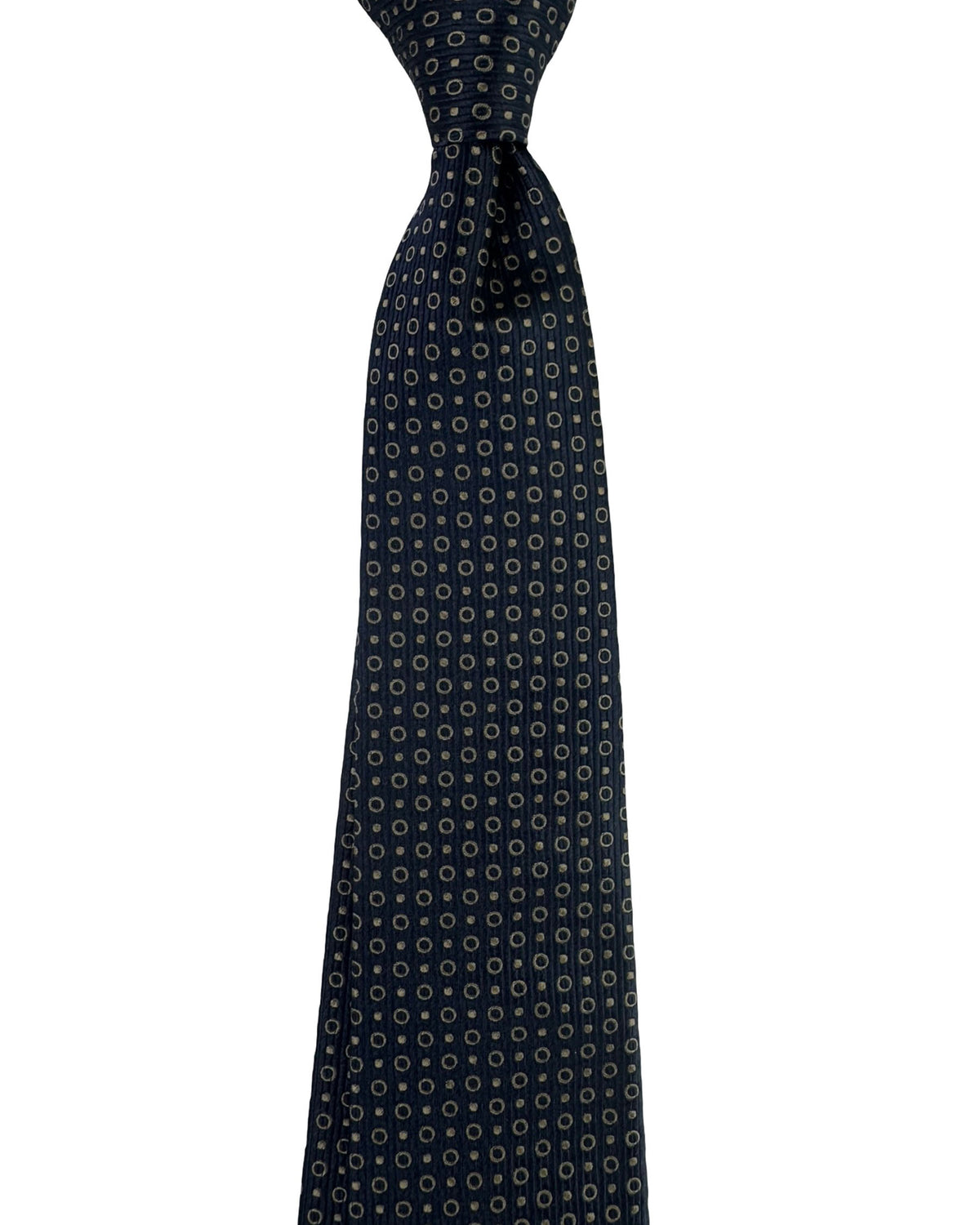 Armani Tie Midnight Blue Taupe Dots & Circles