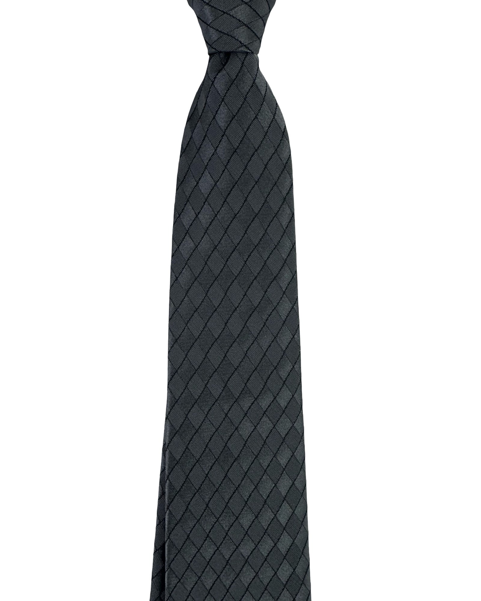 Emporio Armani Tie Gray Diamond Grid Pattern