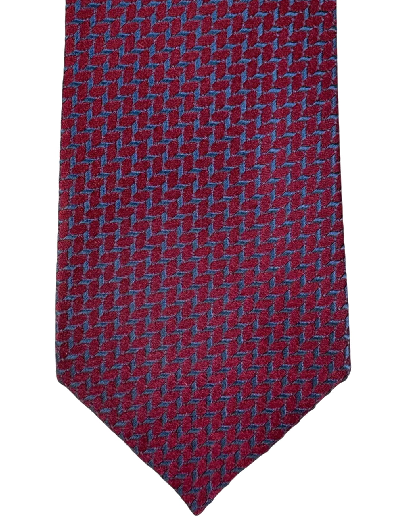 Armani Tie Maroon Metal Blue Pattern
