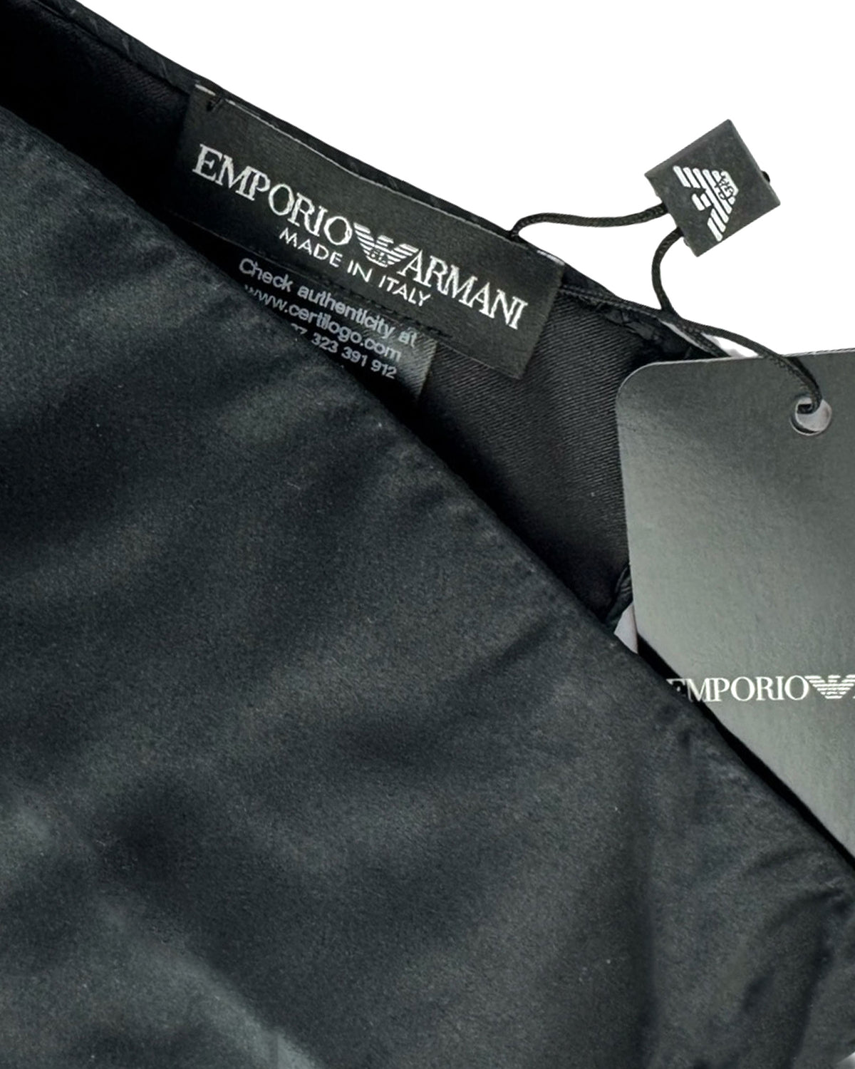 Emporio Armani Pocket Square Black Solid