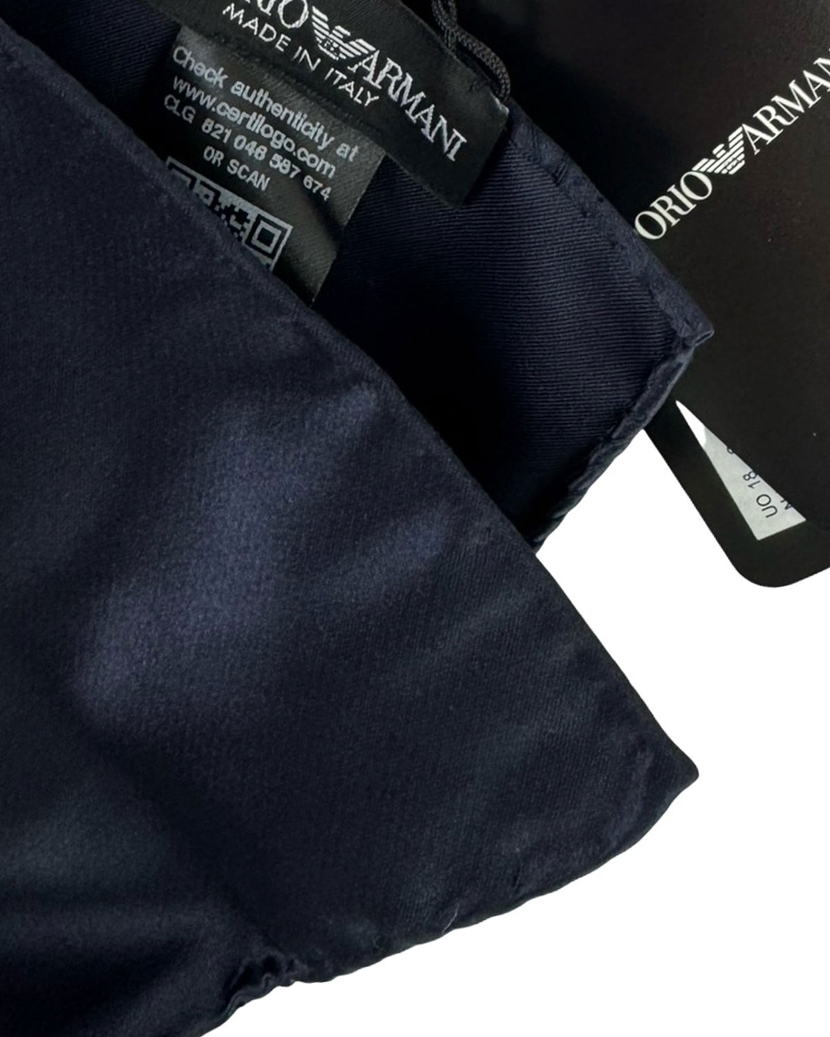 Emporio Armani Pocket Square Midnight Blue Solid
