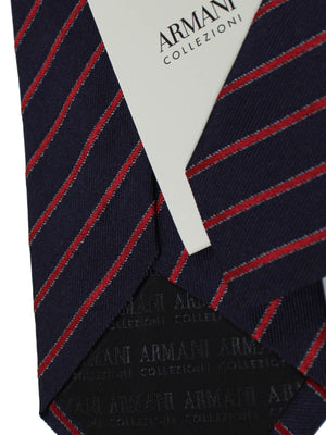 Armani Silk Tie Navy Red Stripes Armani Collezioni SALE
