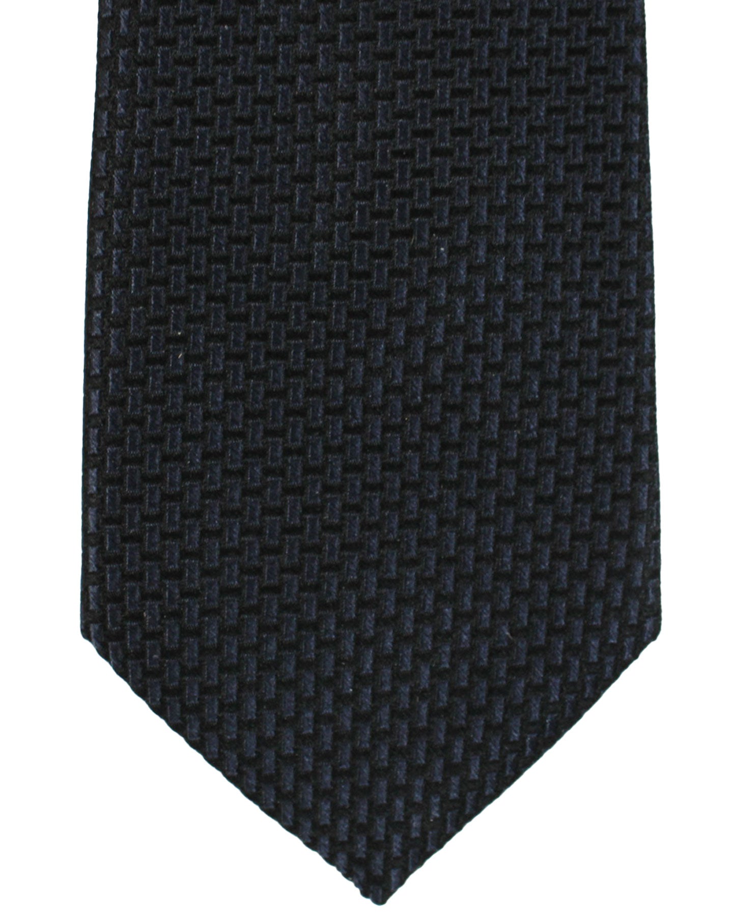 Armani Silk Tie Midnight Blue Black Geometric Armani Collezioni