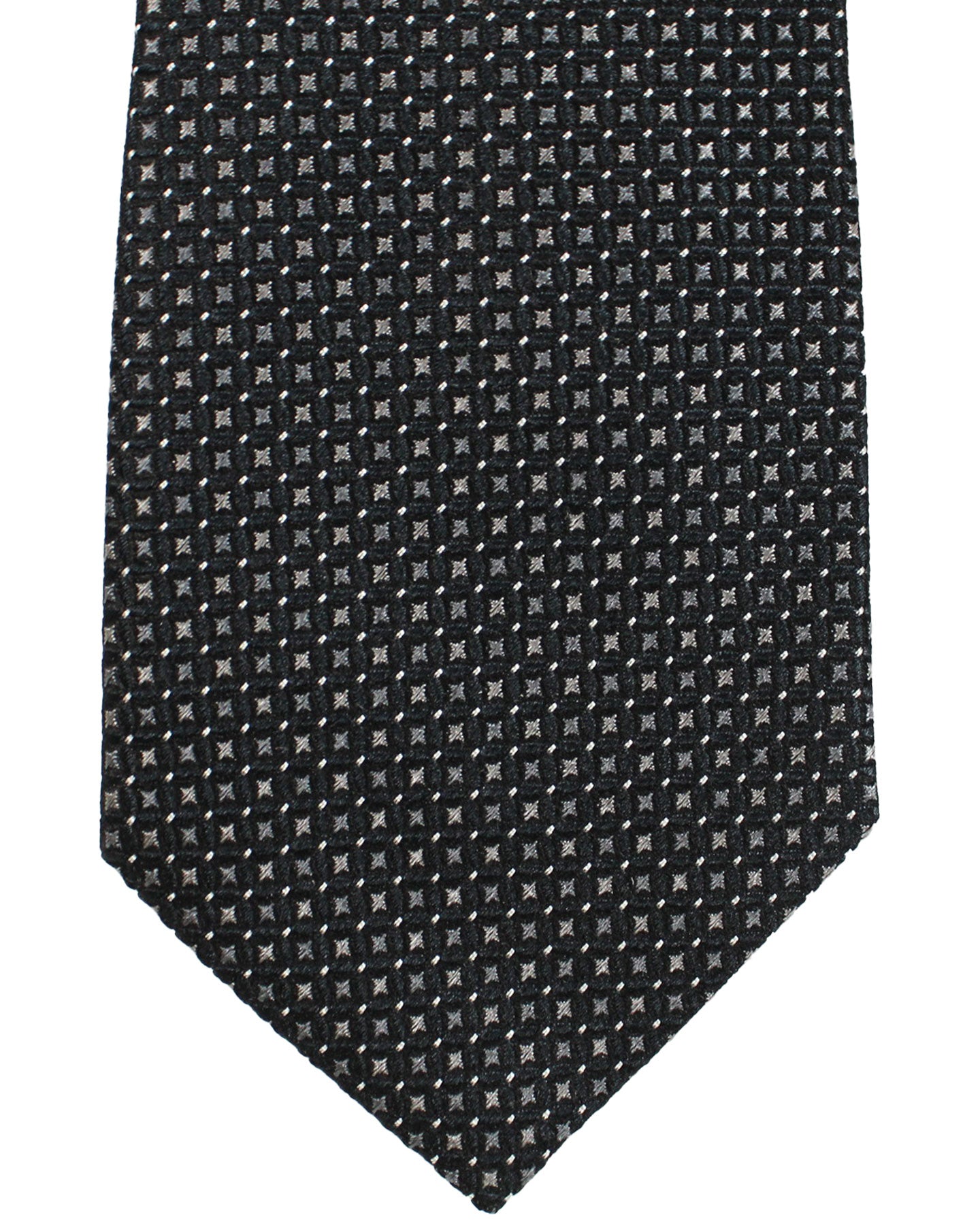 Armani Silk Tie Black Gray Silver Geometric Armani Collezioni