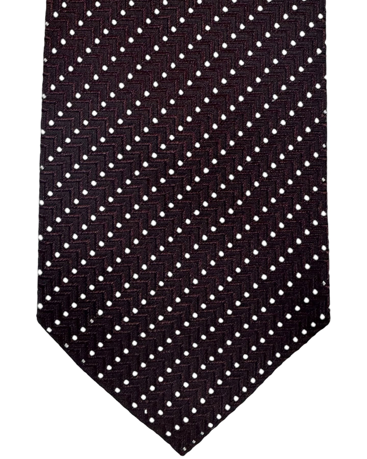 Armani Silk Tie Maroon Silver Stripes