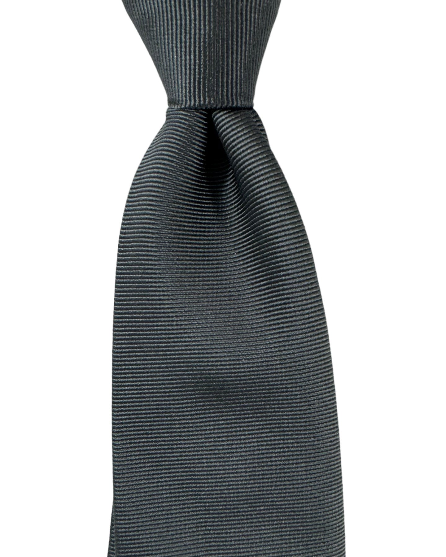 Armani Silk Tie Charcoal Gray Grosgrain Armani Collezioni