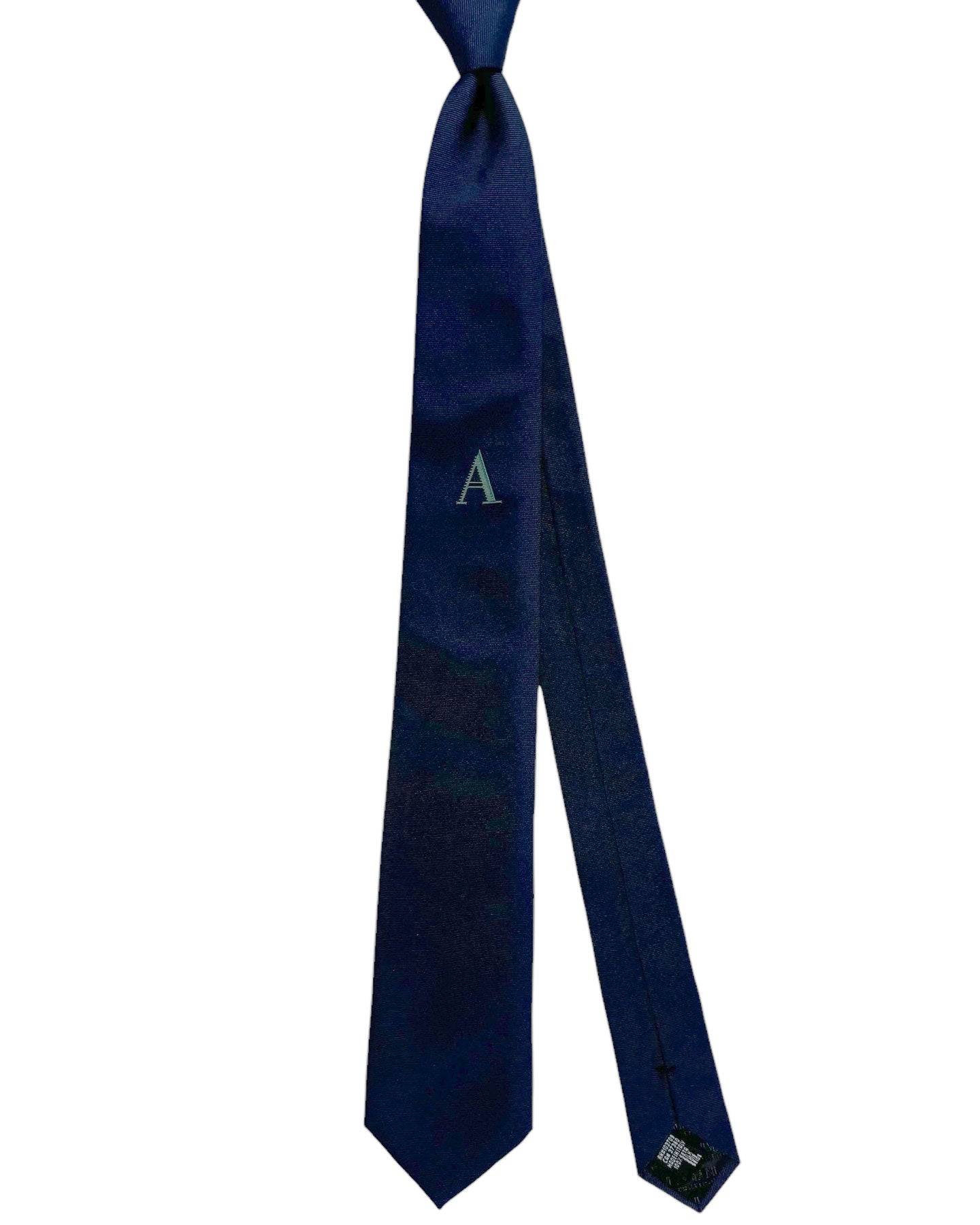 Armani Silk Tie Dark Blue Grosgrain A Logo