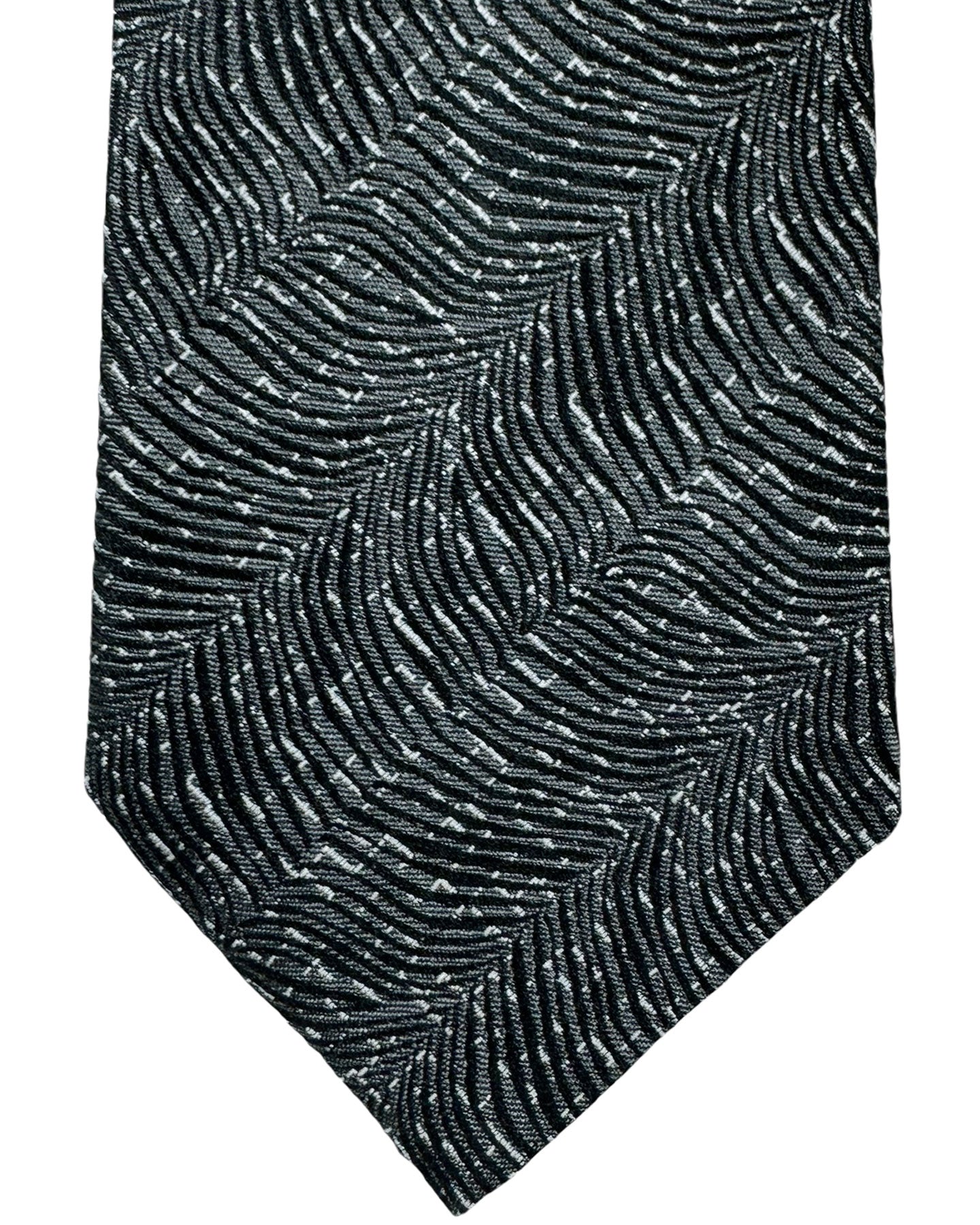 Armani Silk Tie Black Gray Swirl