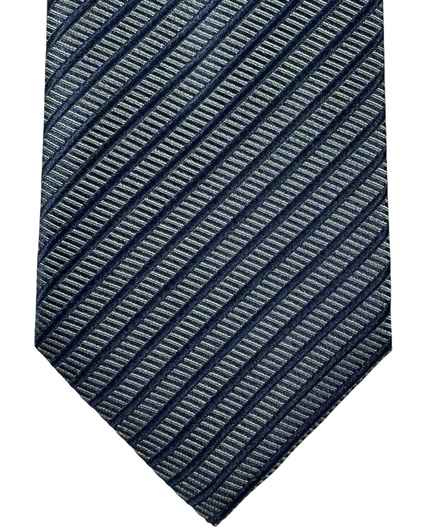 Armani Silk Tie Gray Stripes