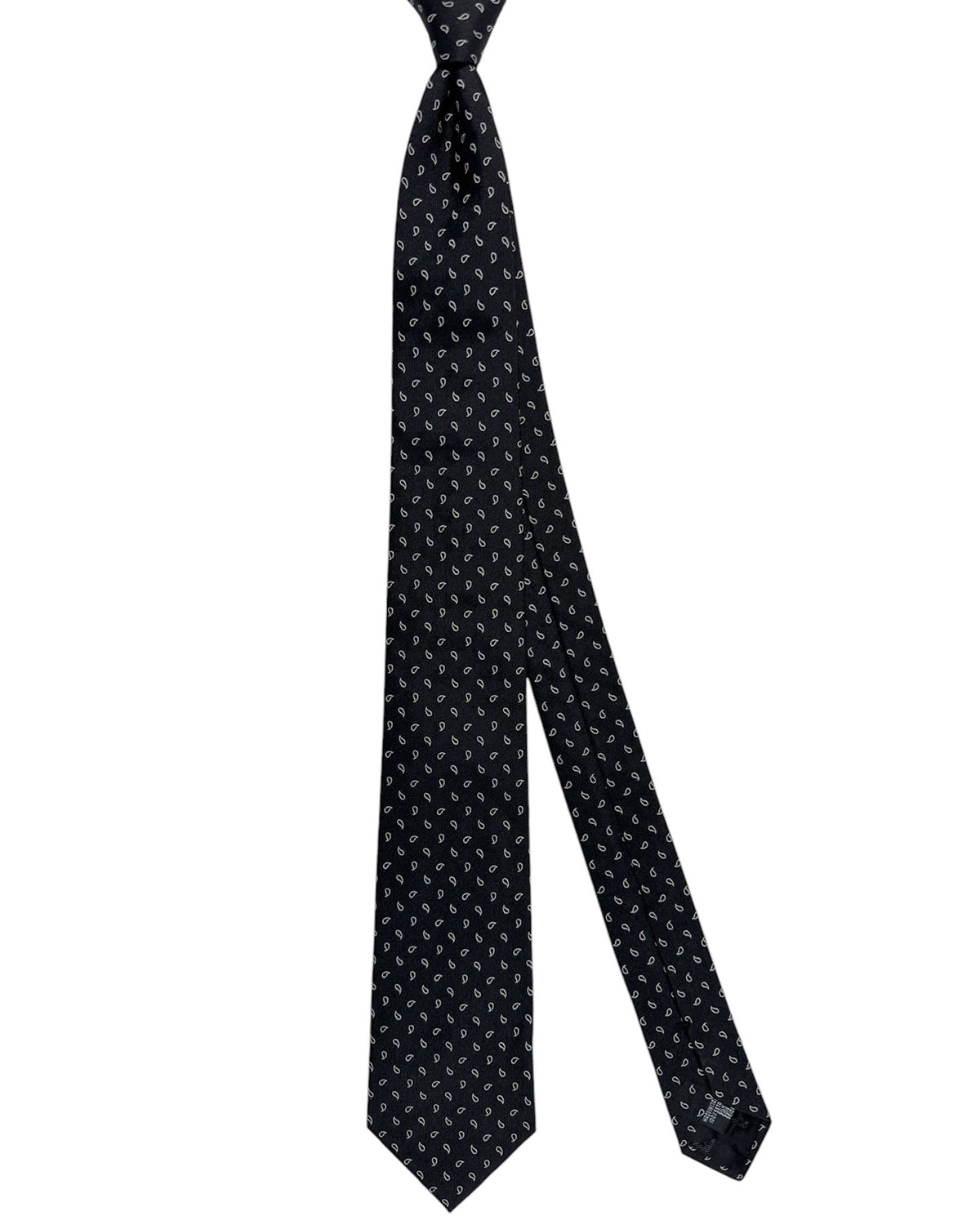 Armani Silk Tie Black Silver Mini Paisley - Emporio Armani SALE