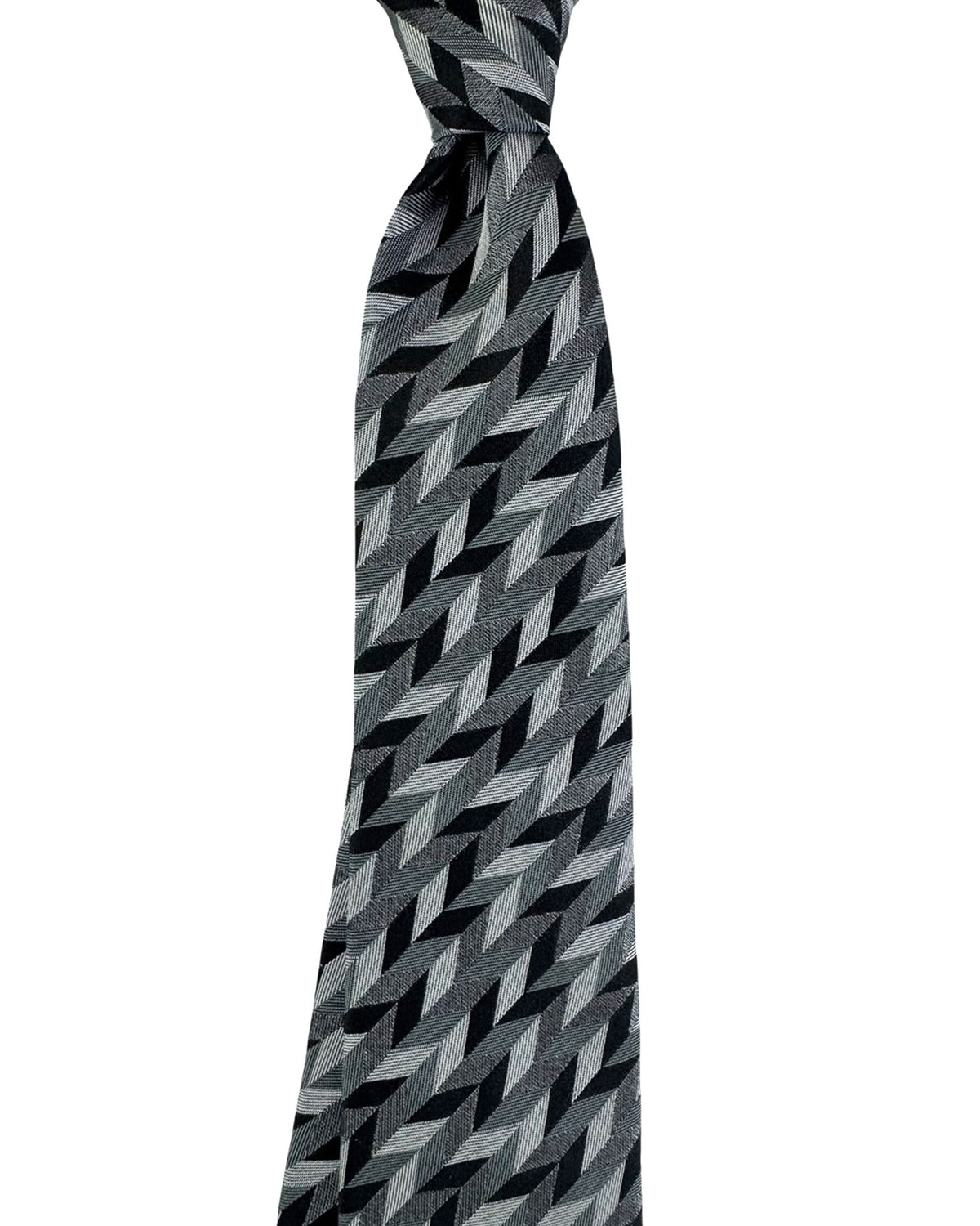 Armani Necktie Gray Geometric Pattern