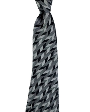 Armani Necktie Gray Geometric Pattern