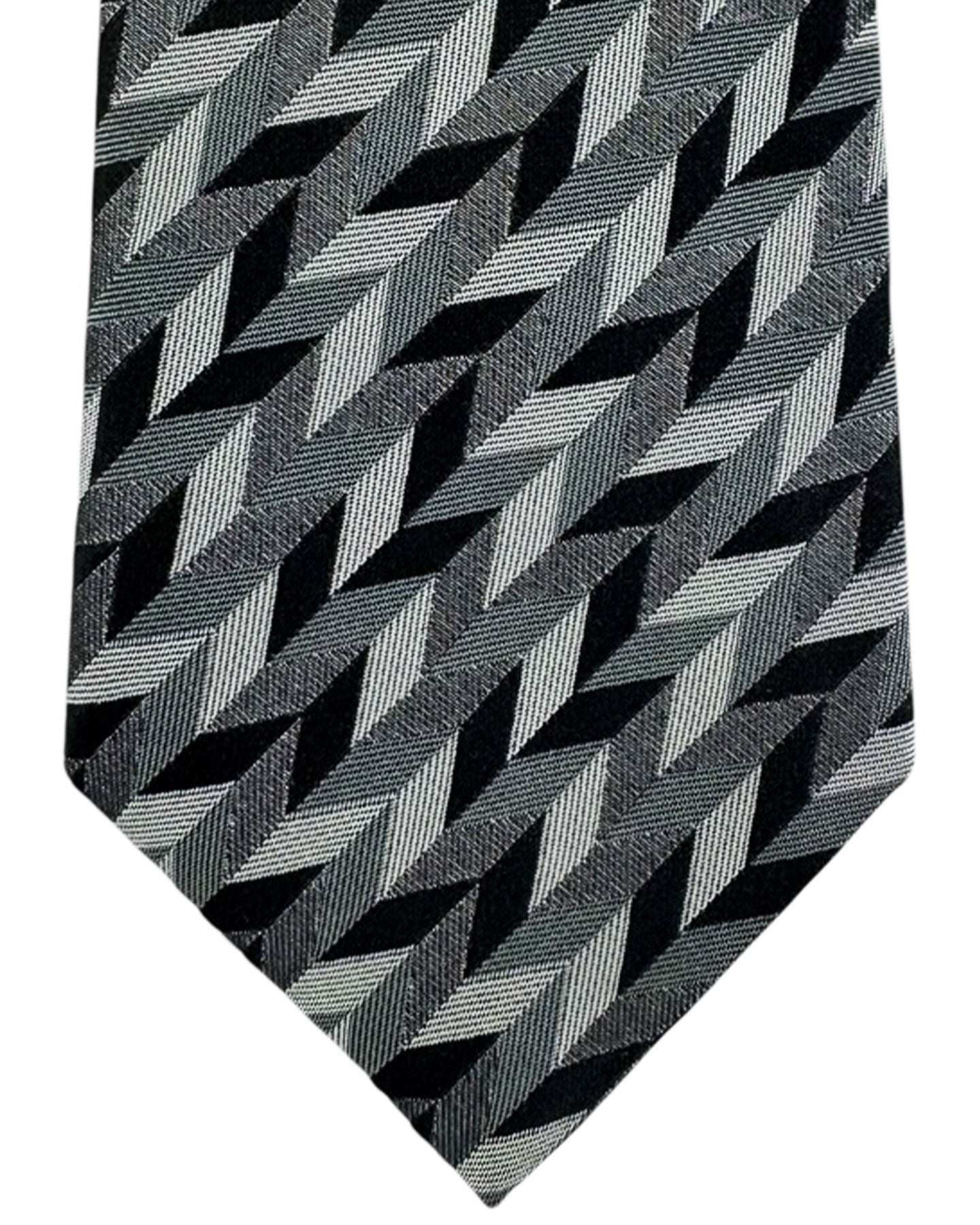 Armani Necktie Gray Geometric Pattern