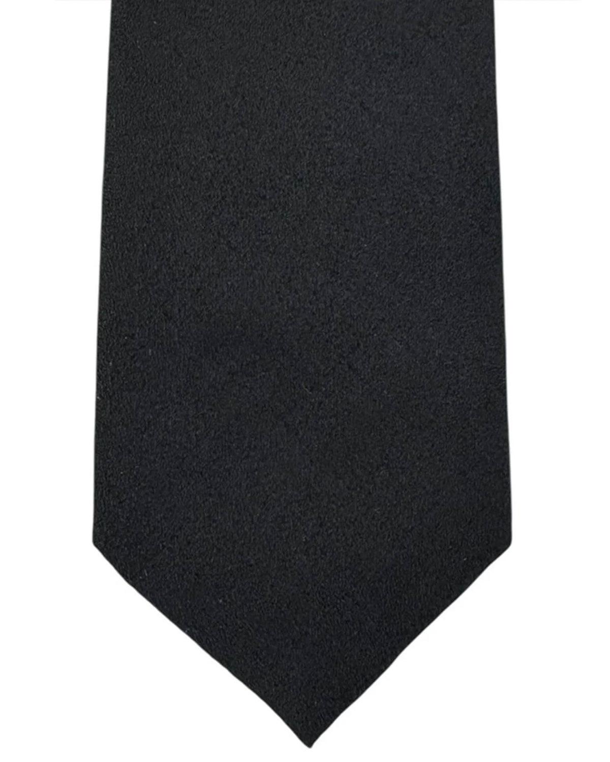 Armani Necktie Solid Black Textured Weave