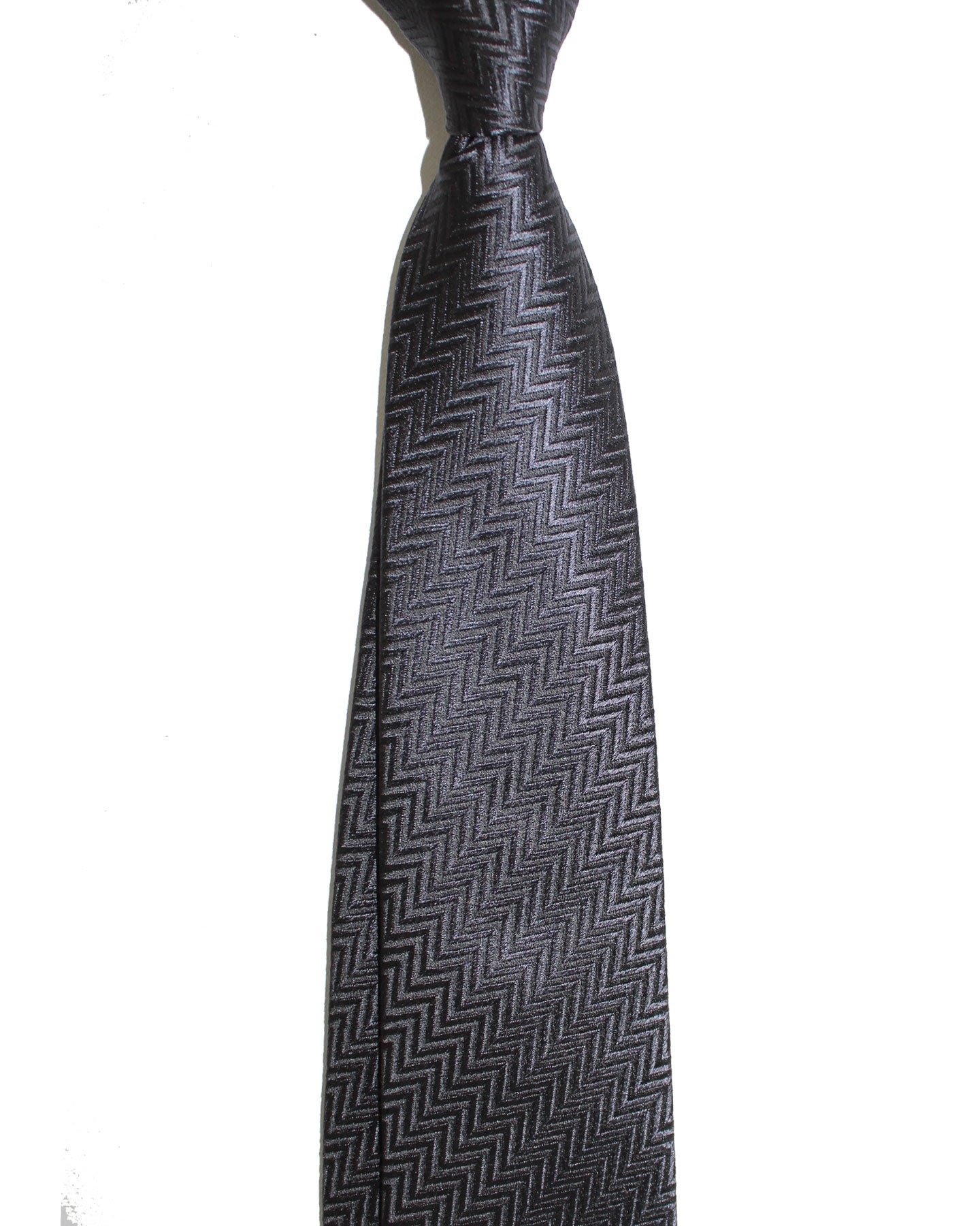 Armani Silk Tie Gray Herringbone Design