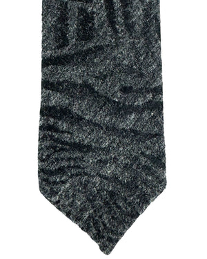 Armani Skinny Tie Black Gray Design Wool