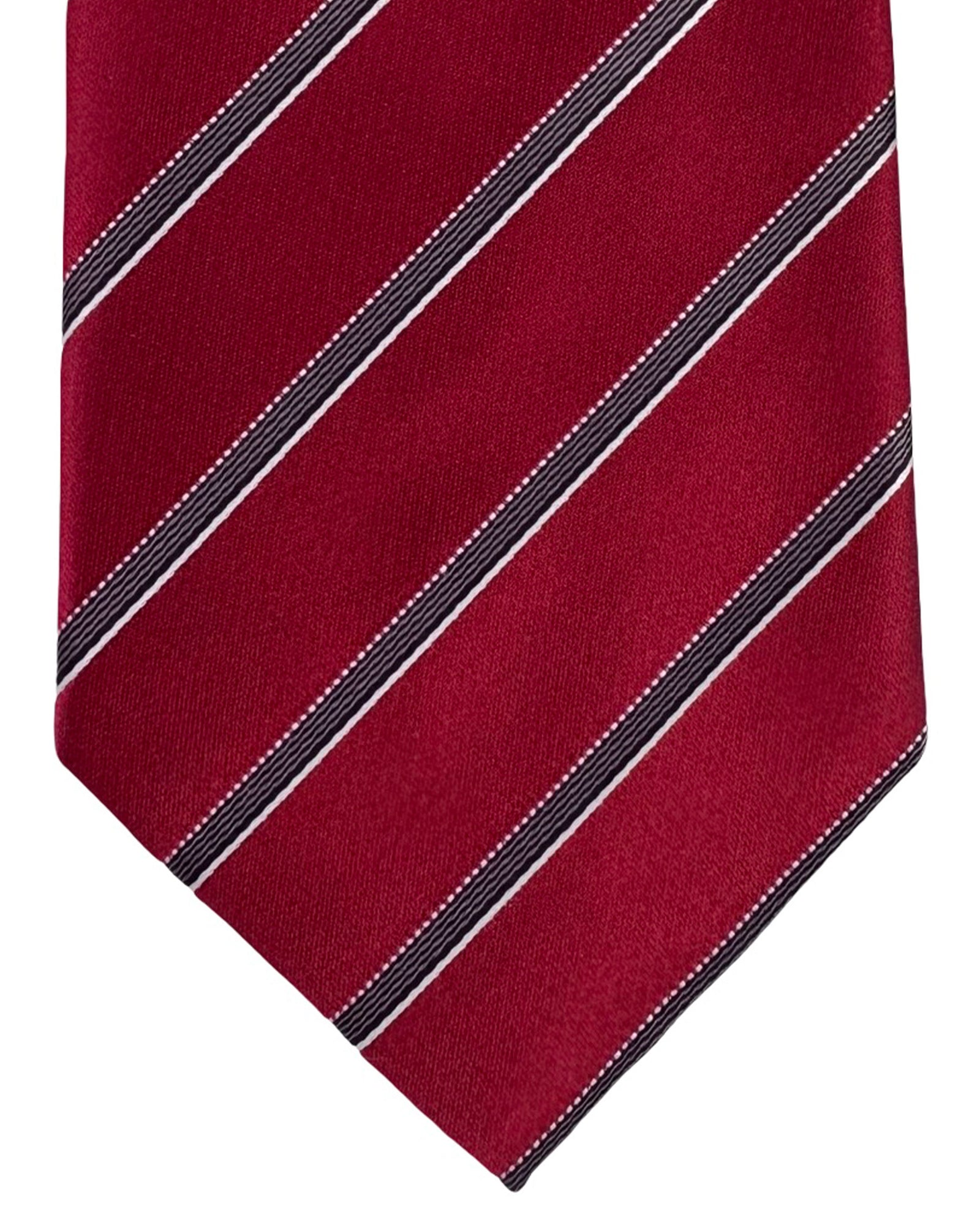 Armani Tie Red Silver Stripes Design SALE