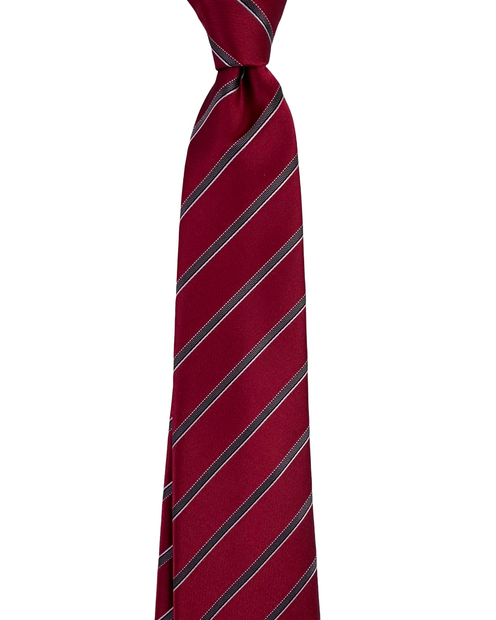 Armani Tie Red Silver Stripes Design SALE