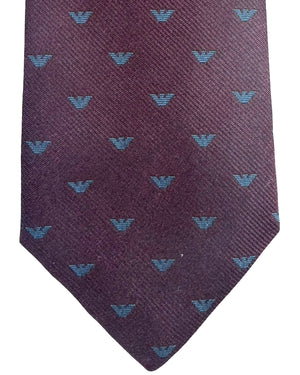 Armani Tie Bordeaux Eagle Logo SALE
