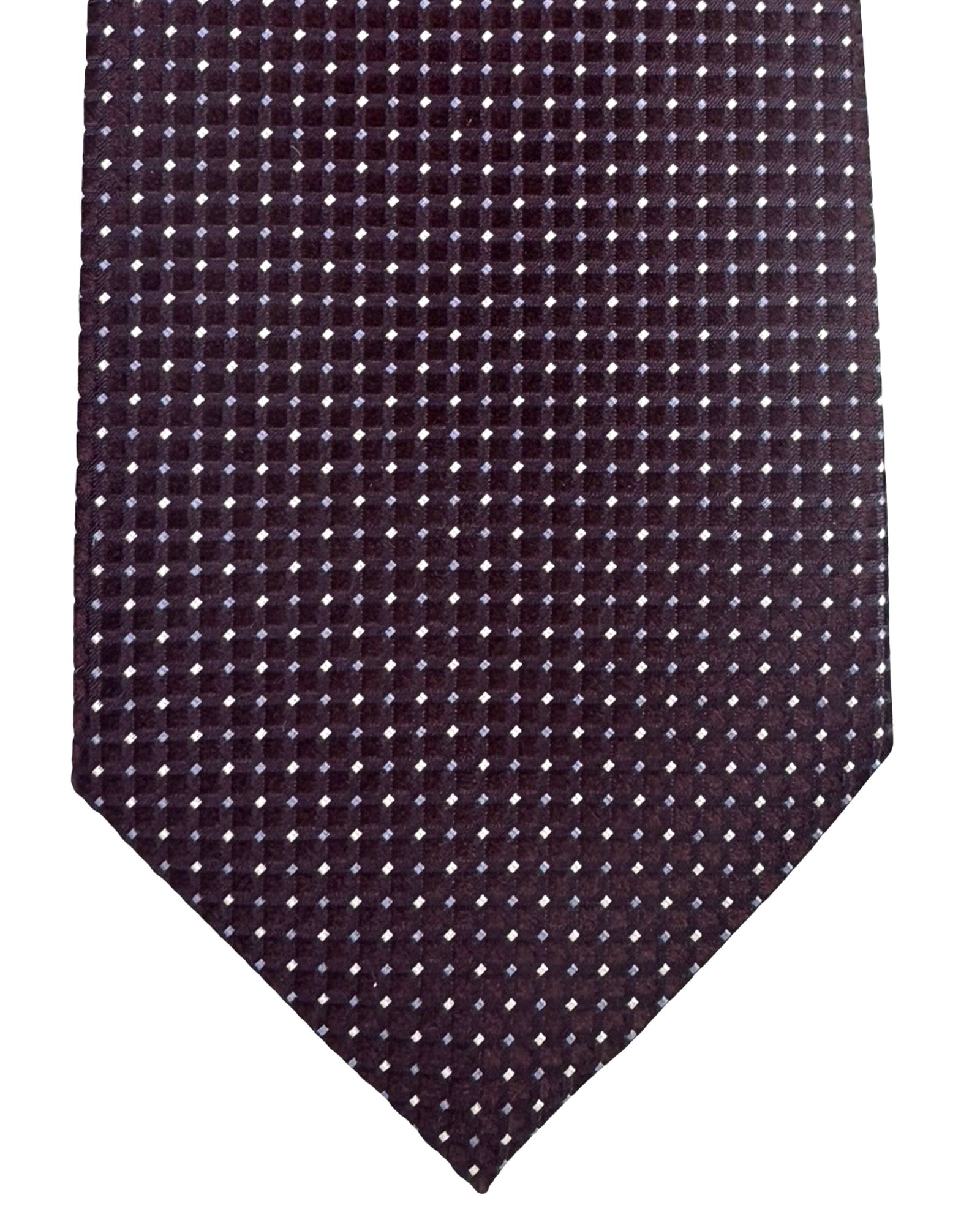 Armani Tie Maroon Silver Micro Dots