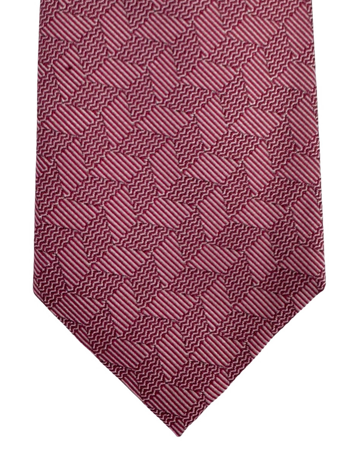 Armani Tie Textured Rose Pink Diamond Pattern