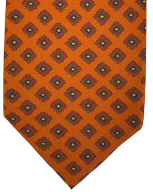 Cesare Attolini Sevenfold Tie Burnt Orange Motif