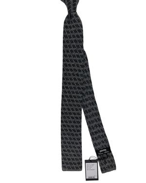 Cesare Attolini Cashmere Square End Knitted Tie Gray Black