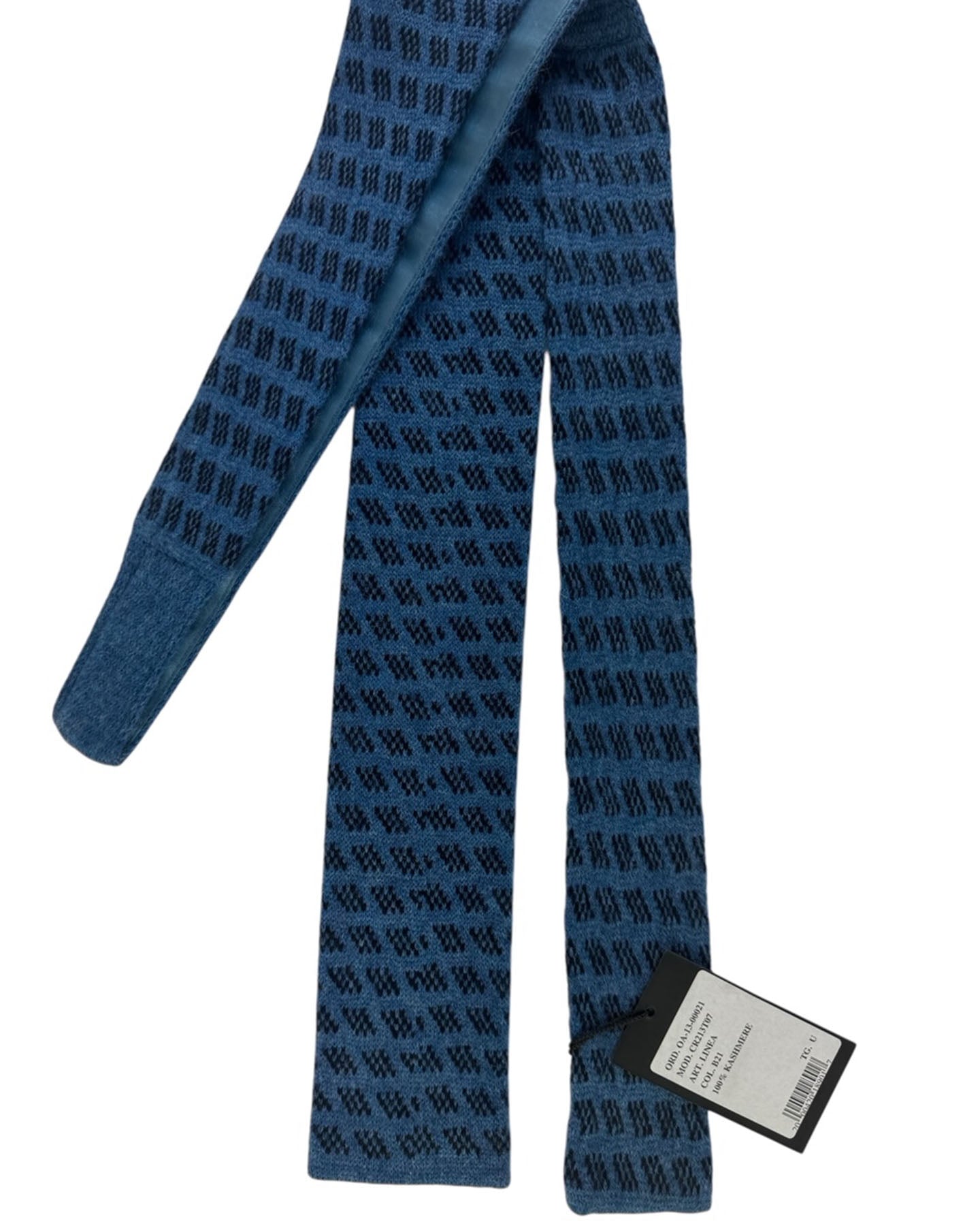 Cesare Attolini Cashmere Midnight Blue Textured Knit Tie