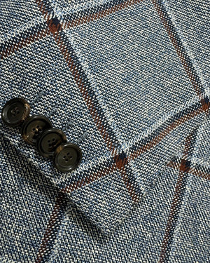 New Attolini Sport Coat Blue Windowpane