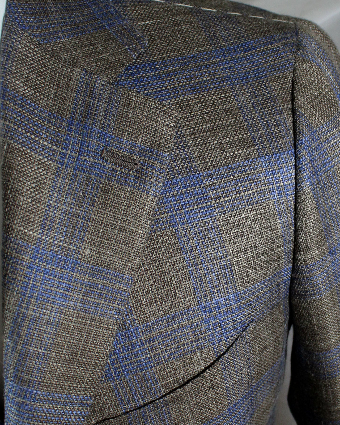 Cesare Attolini Sport Coat Brown Midnight Blue Plaid Blazer EU 52/ US 42