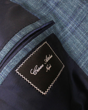 Cesare Attolini Sport Coat Blue Windowpane Blazer EU 56/ US 46 SALE