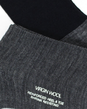 Attolini Wool Socks Midnight Blue Gray US 10.5 - EUR 43 Over The Calf