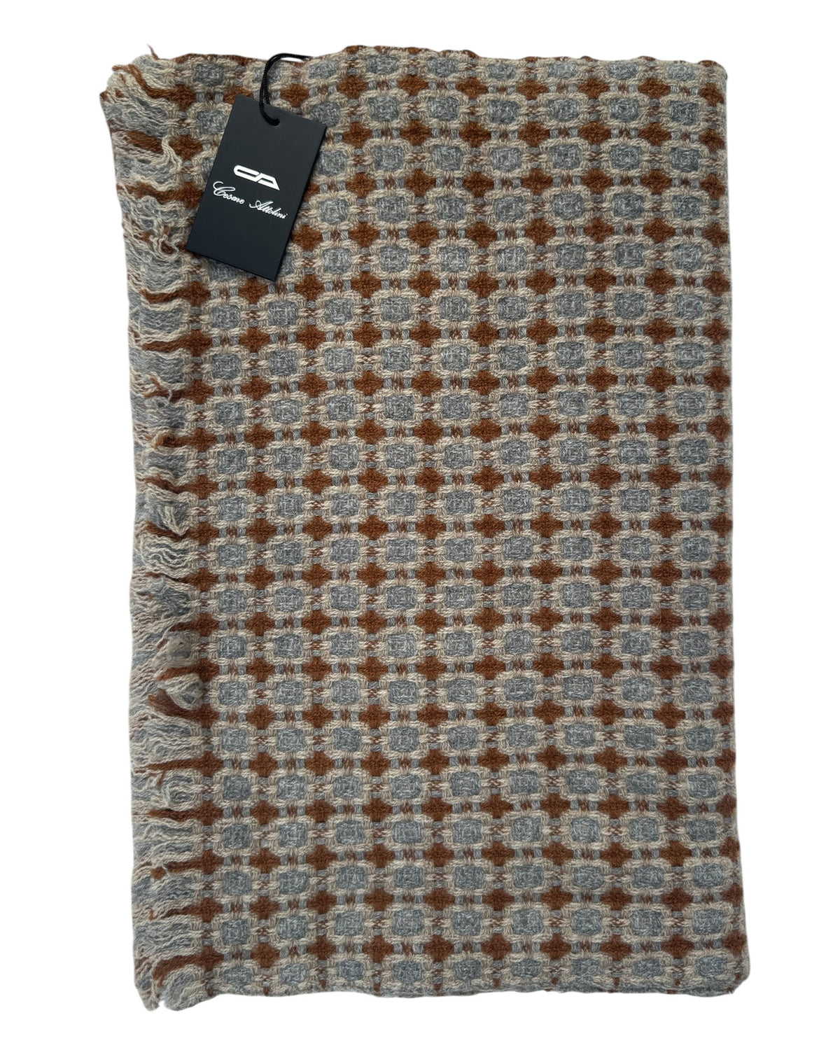 Cesare Attolini Scarf Brown Gray - Luxury Cashmere Shawl