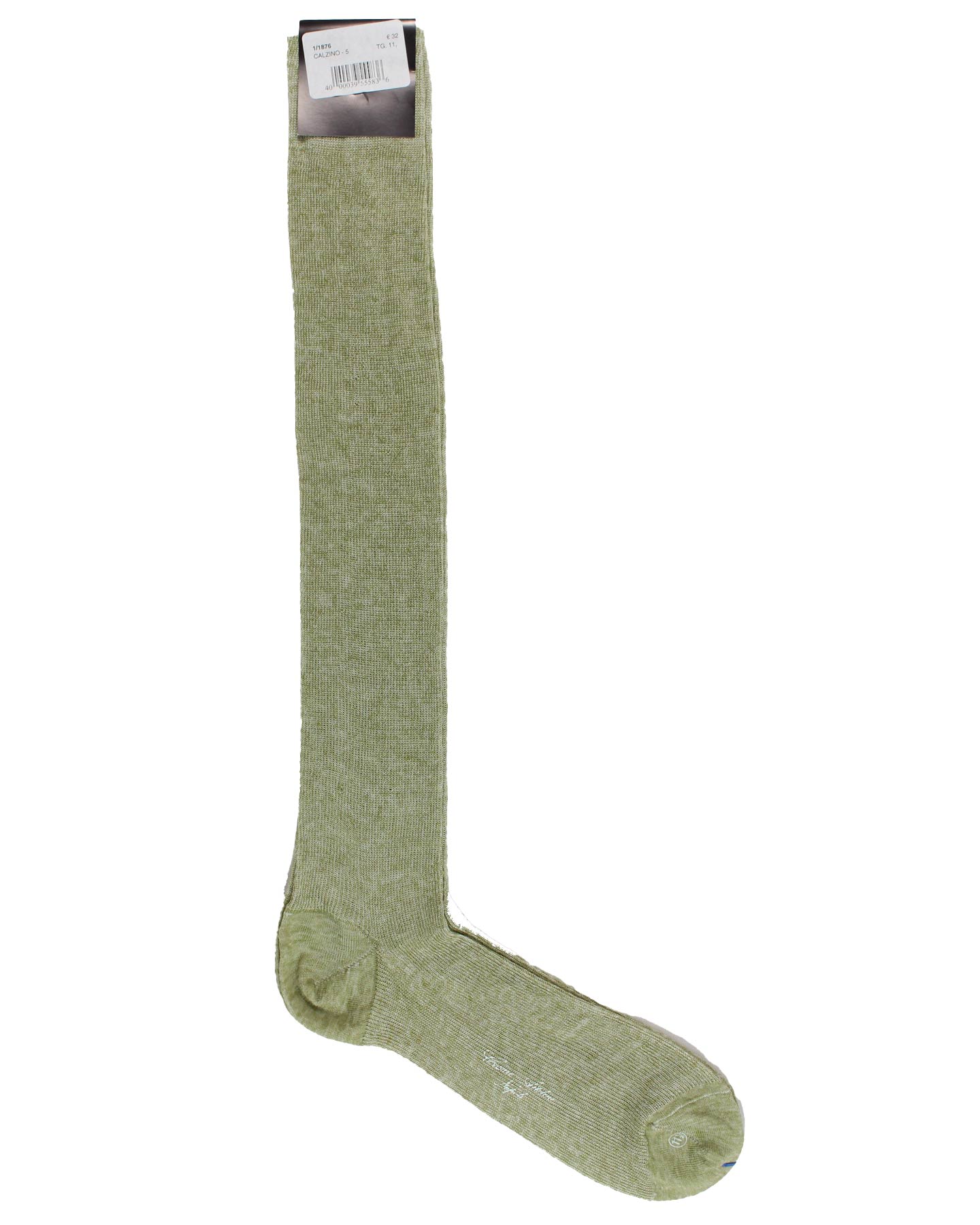 Cesare Attolini Light Green Over The Calf Socks Linen Cotton US 11 - EUR 44 SALE