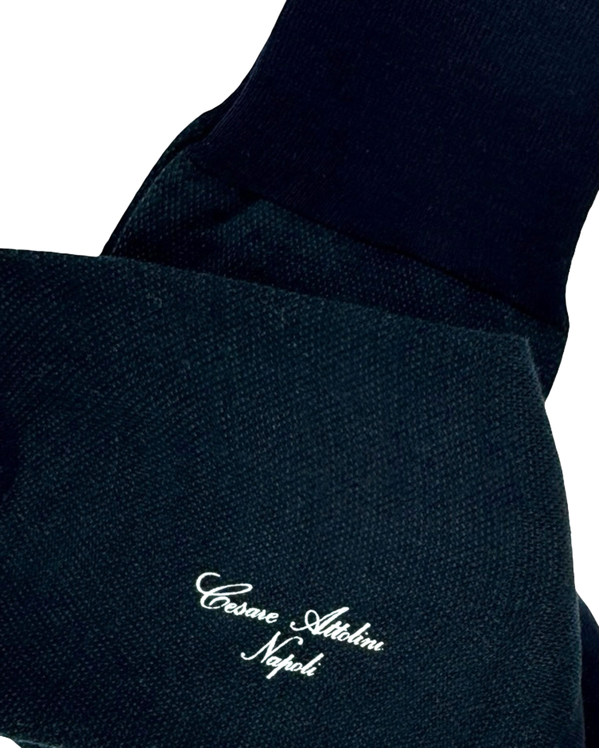 Cesare Attolini Over The Calf Wool Socks Midnight Blue 