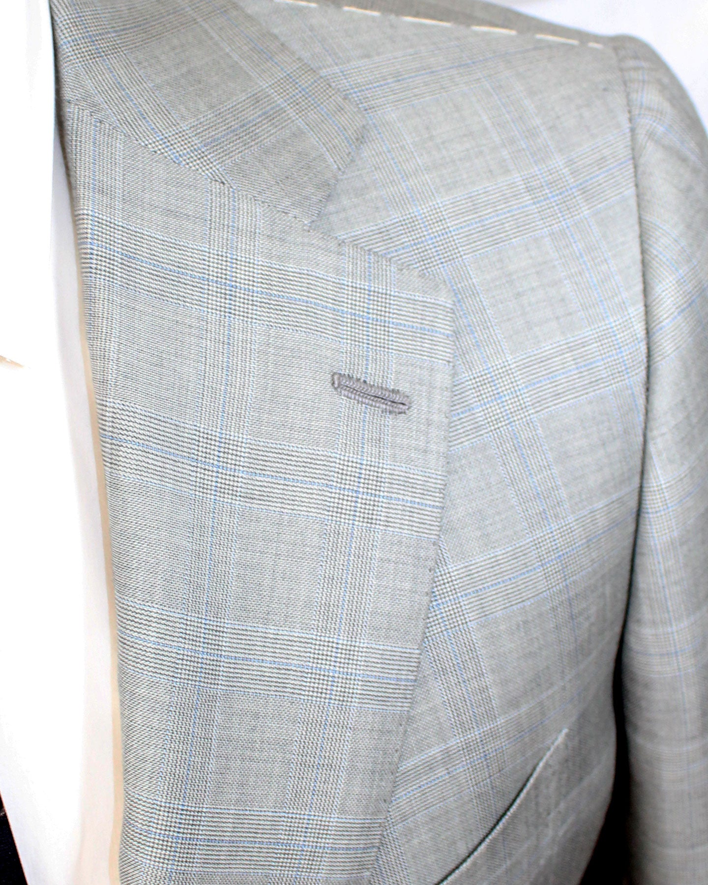 Cesare Attolini Wool Suit Light Gray Plaid Check EU 50/ US 40