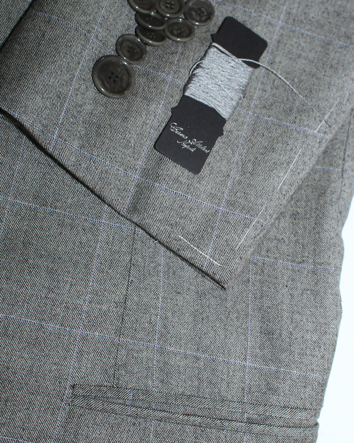 Cesare Attolini Wool Suit Gray Windowpane Design EU 50/ US 40