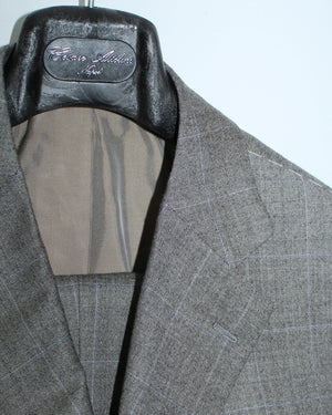 Cesare Attolini Wool Suit Gray Windowpane Design EU 50/ US 40