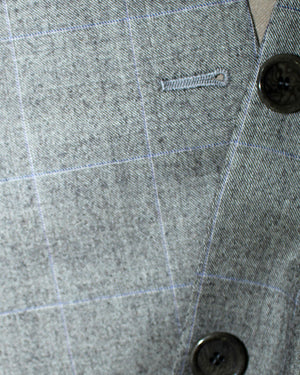 Cesare Attolini Wool Suit Gray Windowpane Design EU 50/ US 40