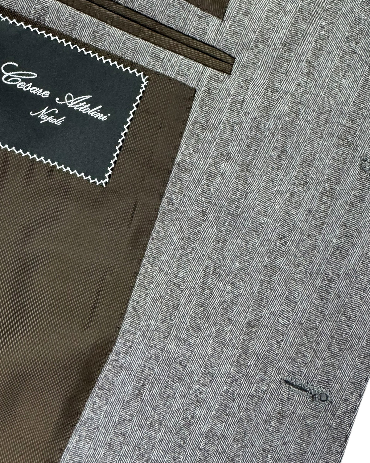 Cesare Attolini Wool Suit Gray Taupe 