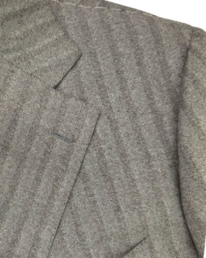 Cesare Attolini Wool Suit Gray Stripes EU 54/ US 44