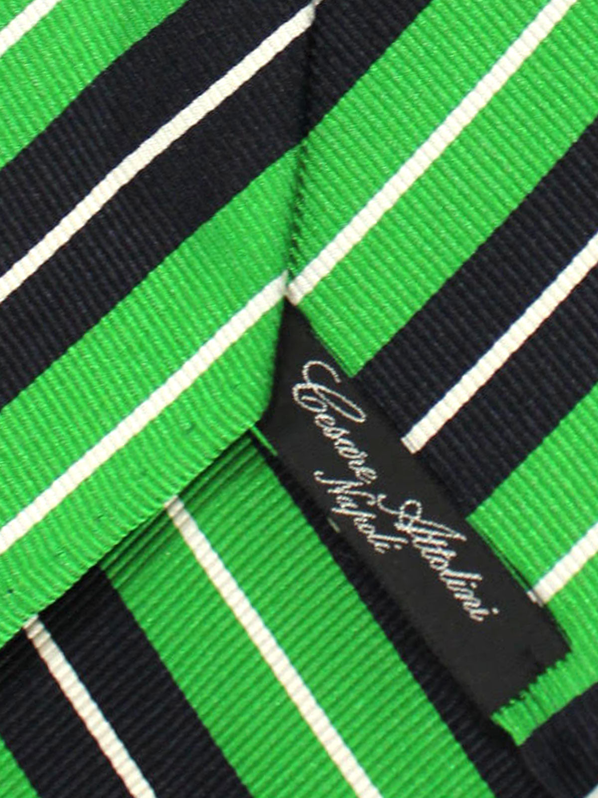 Attolini Silk Tie Green Stripes