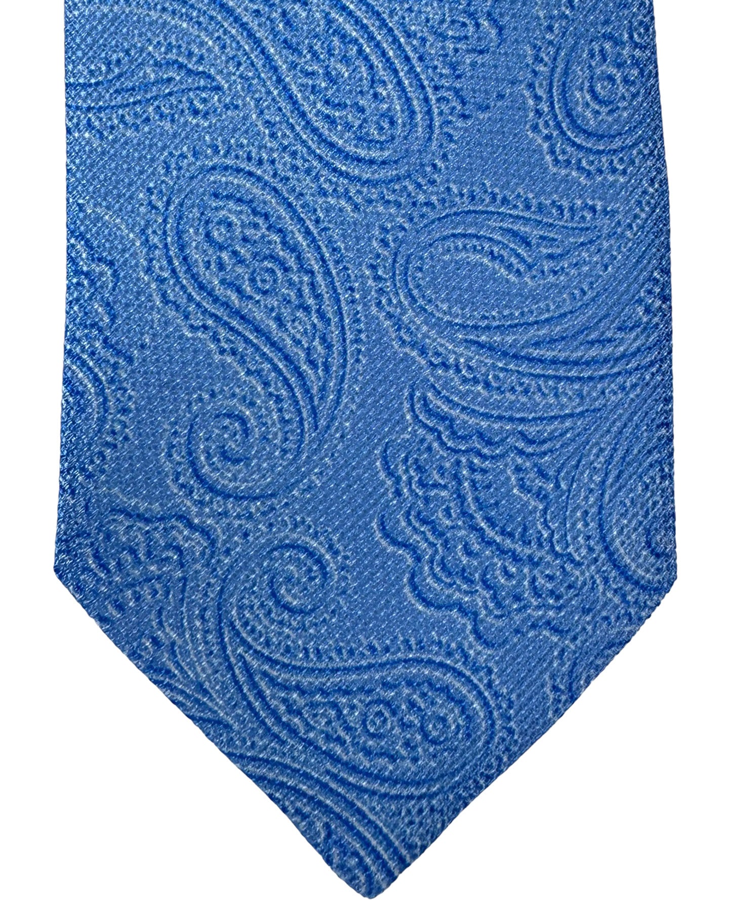 Cesare Attolini Silk Tie Blue Paisley